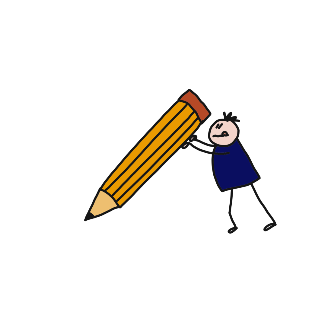 Mensch mit Stift