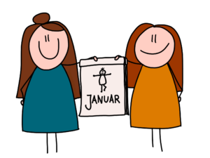 Julia und Sabine mit Vorschulkalender